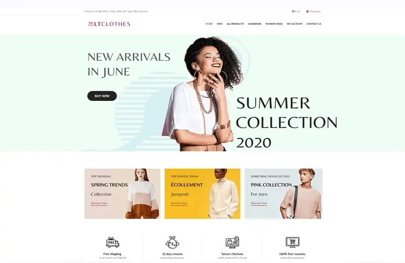 Free LT Clothes Shop Fashion Shop WordPress Theme